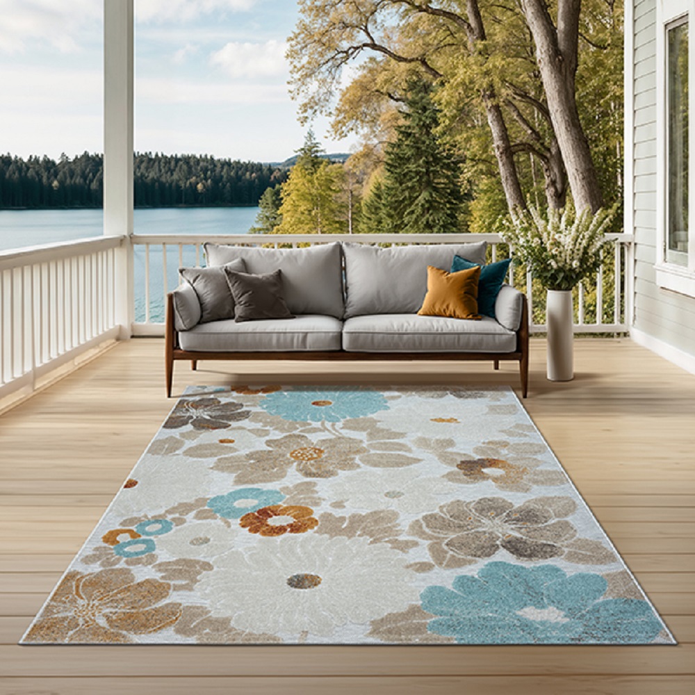 Merinos Karpet24 Mira Buitentapijt -80 x 150 cm Multi - Robuust & Weerbestendig Vloerkleed met Modern Design, UV-bestendig, Perfect voor Balkon, Terras, Keuken & Woonkamer