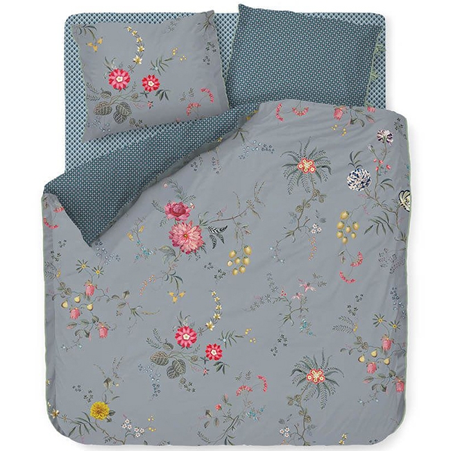 PiP Studio Dekbedovertrek Fleur Grandeur Blauw-Lits-jumeaux (240 x 200/220 cm)