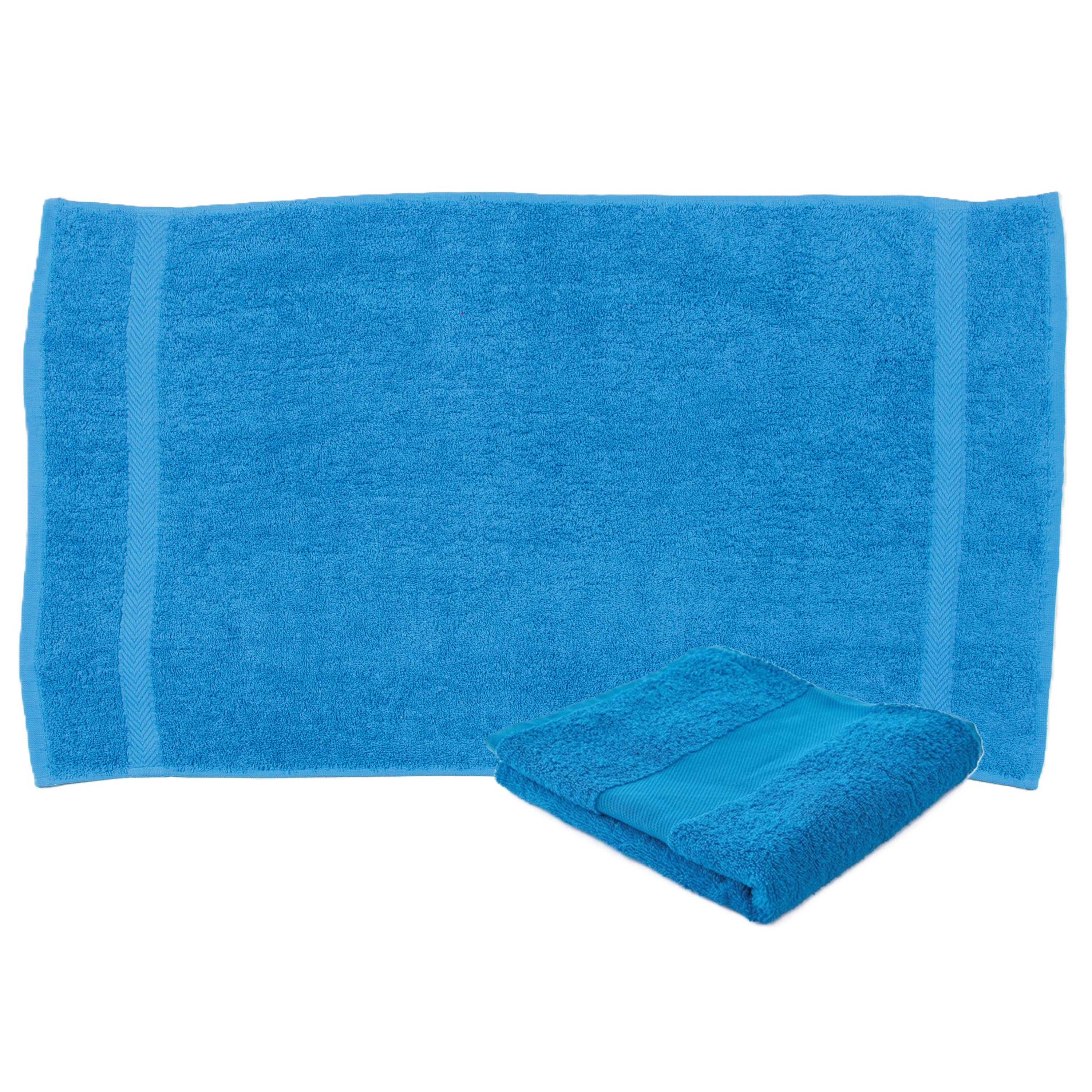 Towelcity Luxe badhanddoek - 2x - bright blauw - 50 x 90 cm - 550 grams - Badkamer textiel - Katoen -