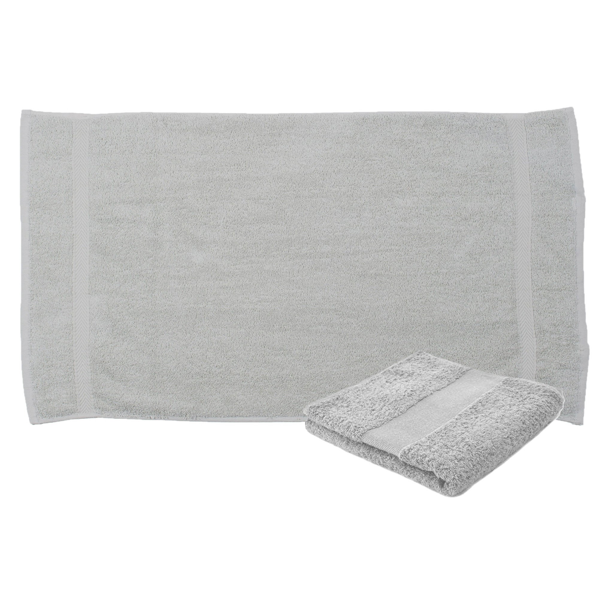 Towelcity Luxe badhanddoek - 2x - lichtgrijs - 50 x 90 cm - 550 grams - Badkamer textiel - Katoen -