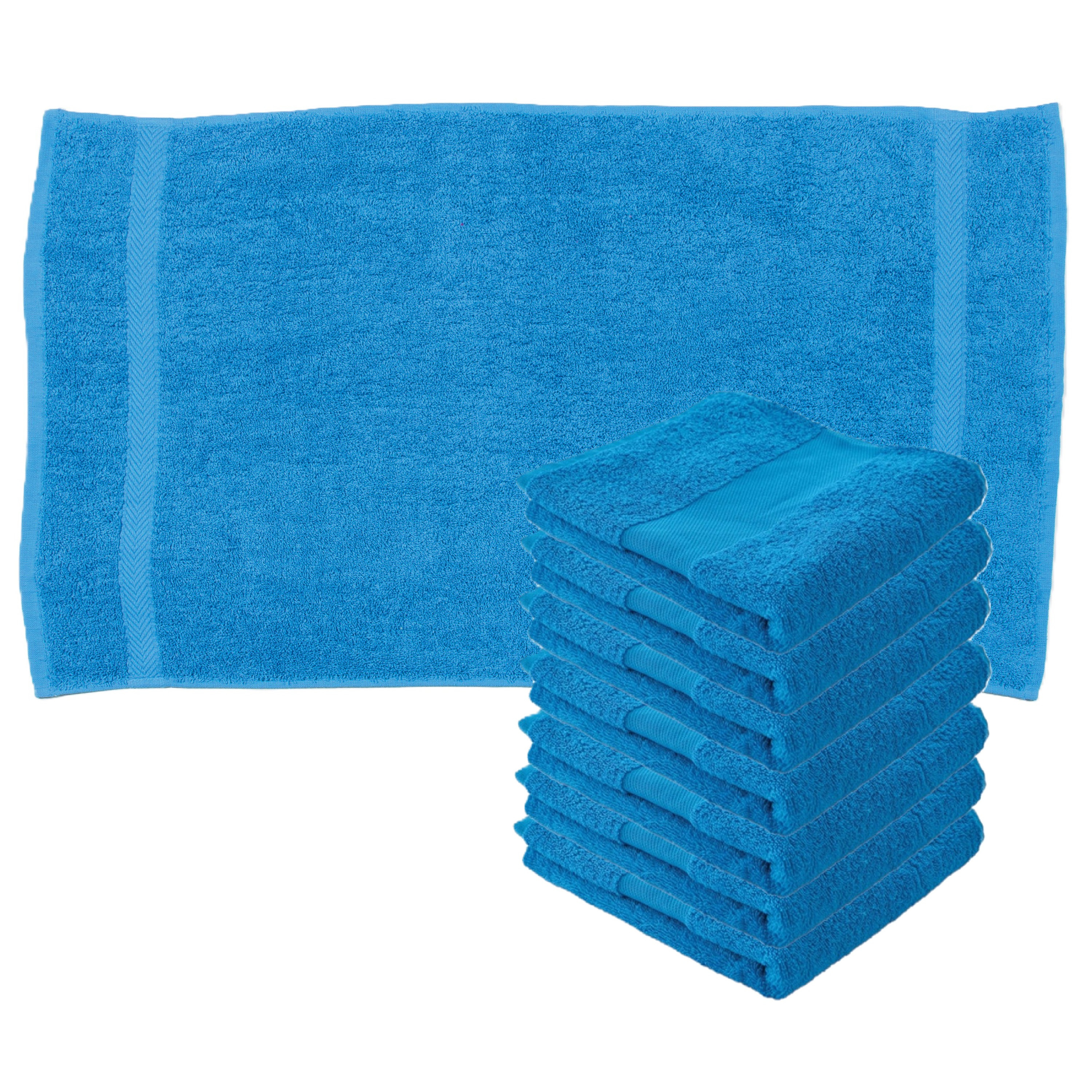 Towelcity Luxe badhanddoek - 8x - bright blauw - 50 x 90 cm - 550 grams - Badkamer textiel - Katoen -