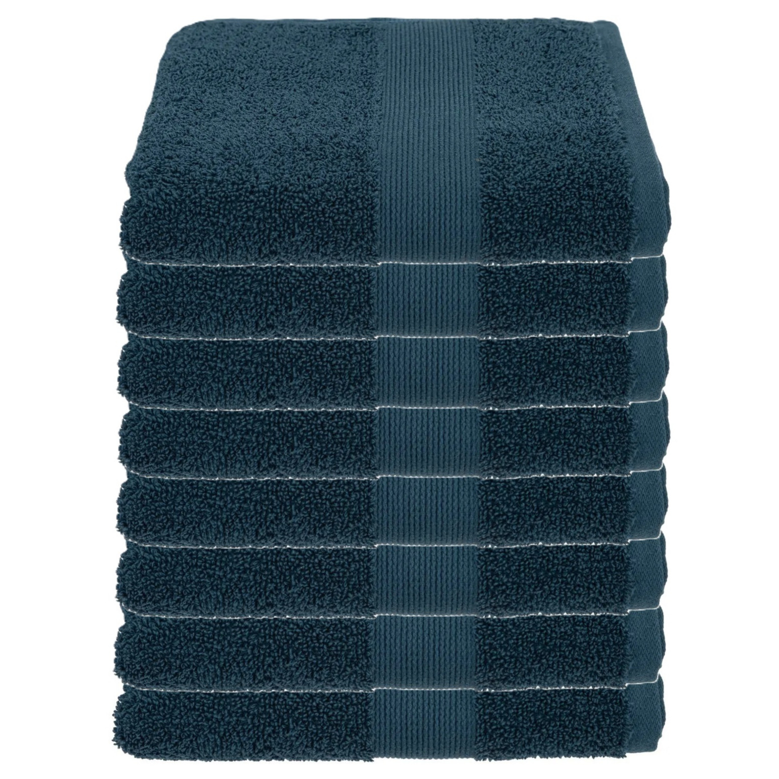 Atmosphera Badhanddoek - 8x - petrol blauw - 50 x 90 cm - katoen - 450 grams - luxe handdoek -