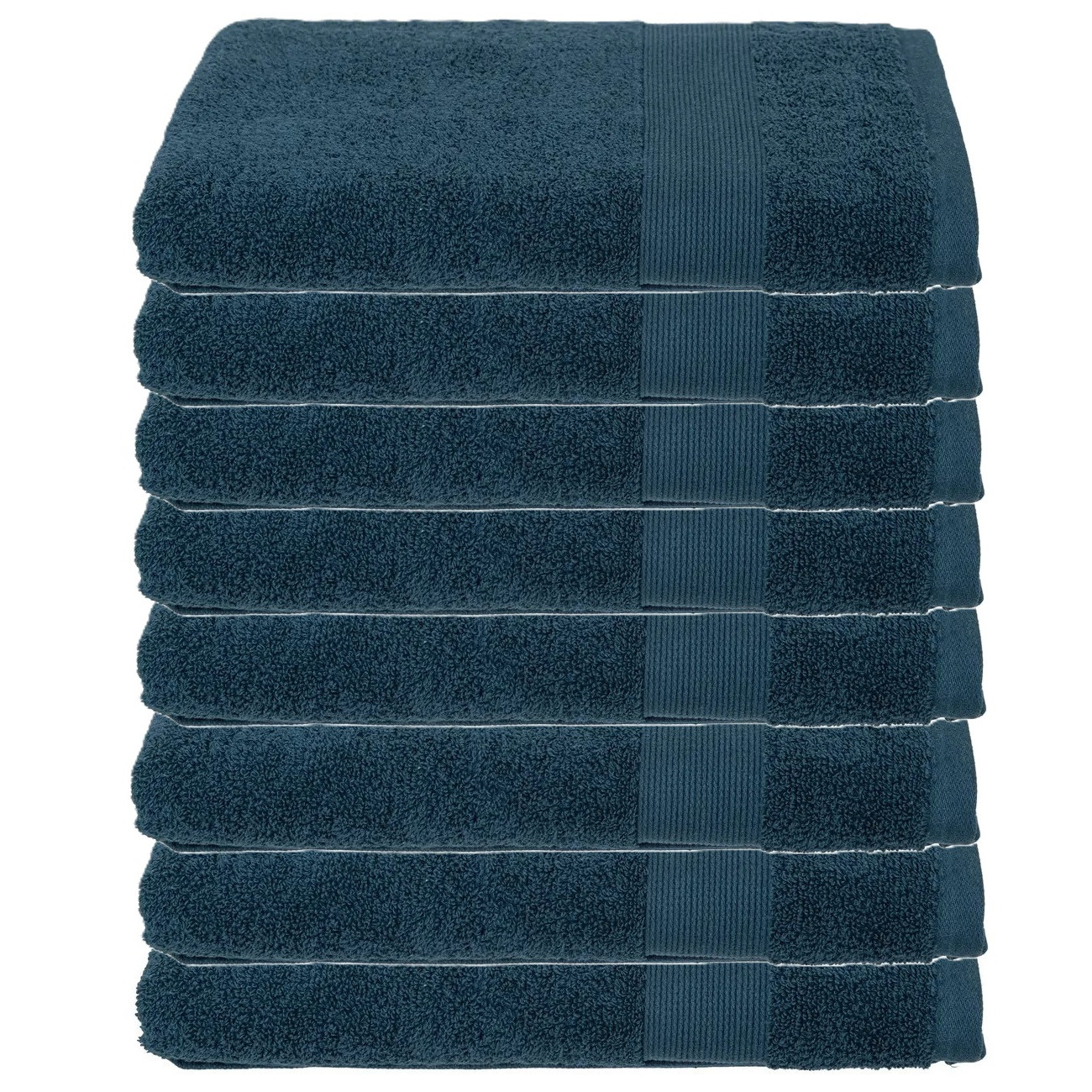 Atmosphera Badhanddoek - 8x - petrol blauw - 70 x 130 cm - katoen - 450 grams - luxe handdoek -