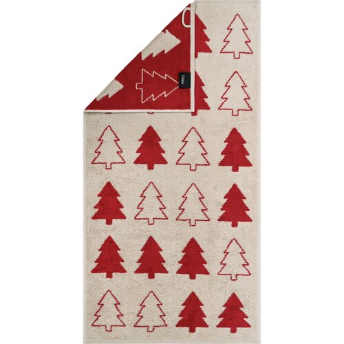 Cawö Cawo Christmas Edition 794 Fir trees Handdoek rot