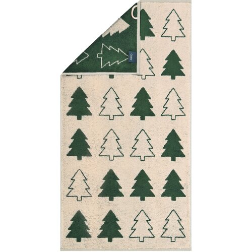 Cawö Cawo Christmas Edition 794 Fir trees Handdoek beige