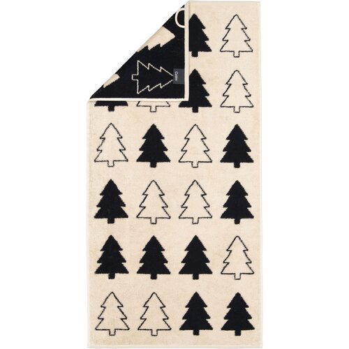 Cawö Cawo Christmas Edition 794 Fir trees Handdoek schwarz