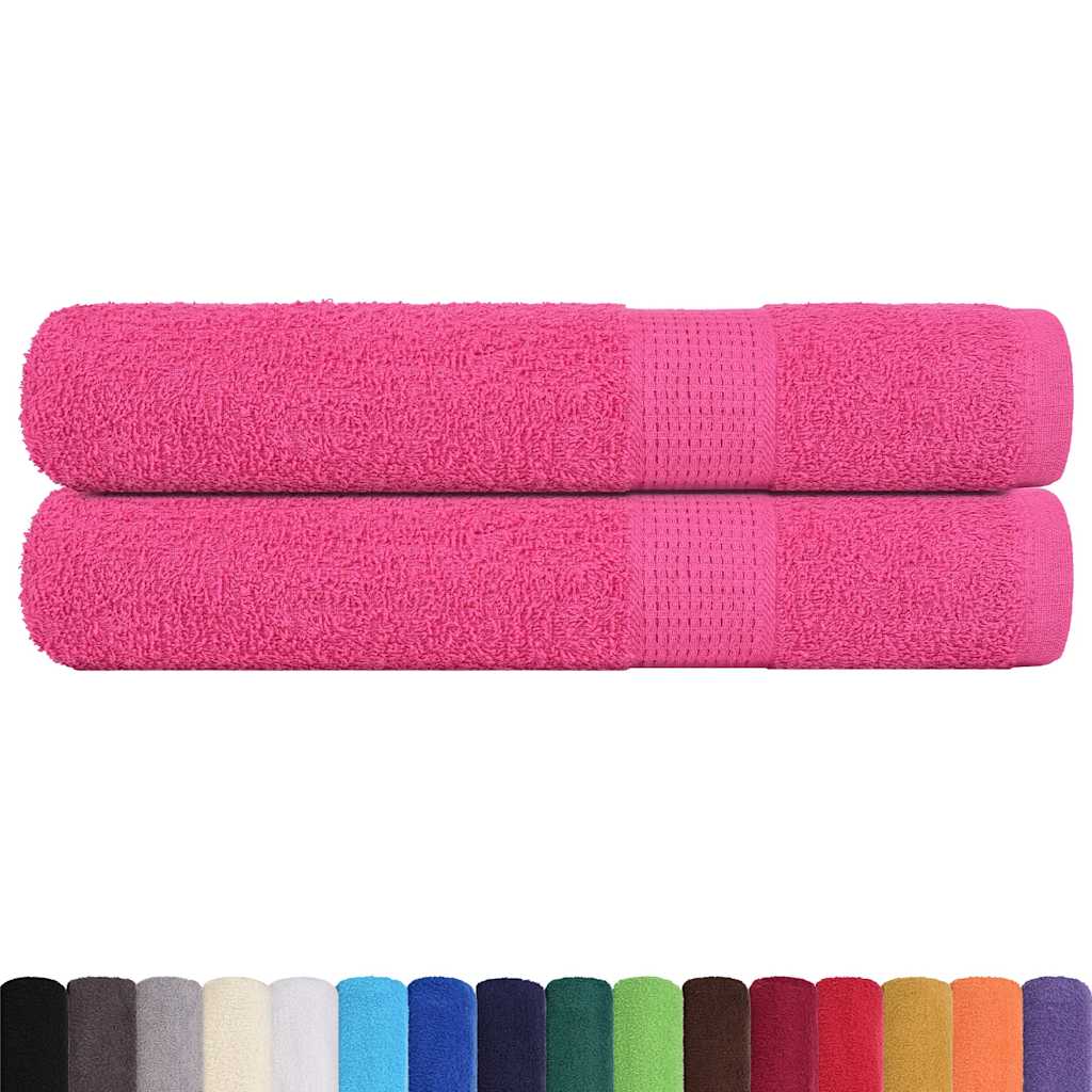 vidaXL Handdoeken 2 st 100x200 cm 360 g/m² 100% katoen roze