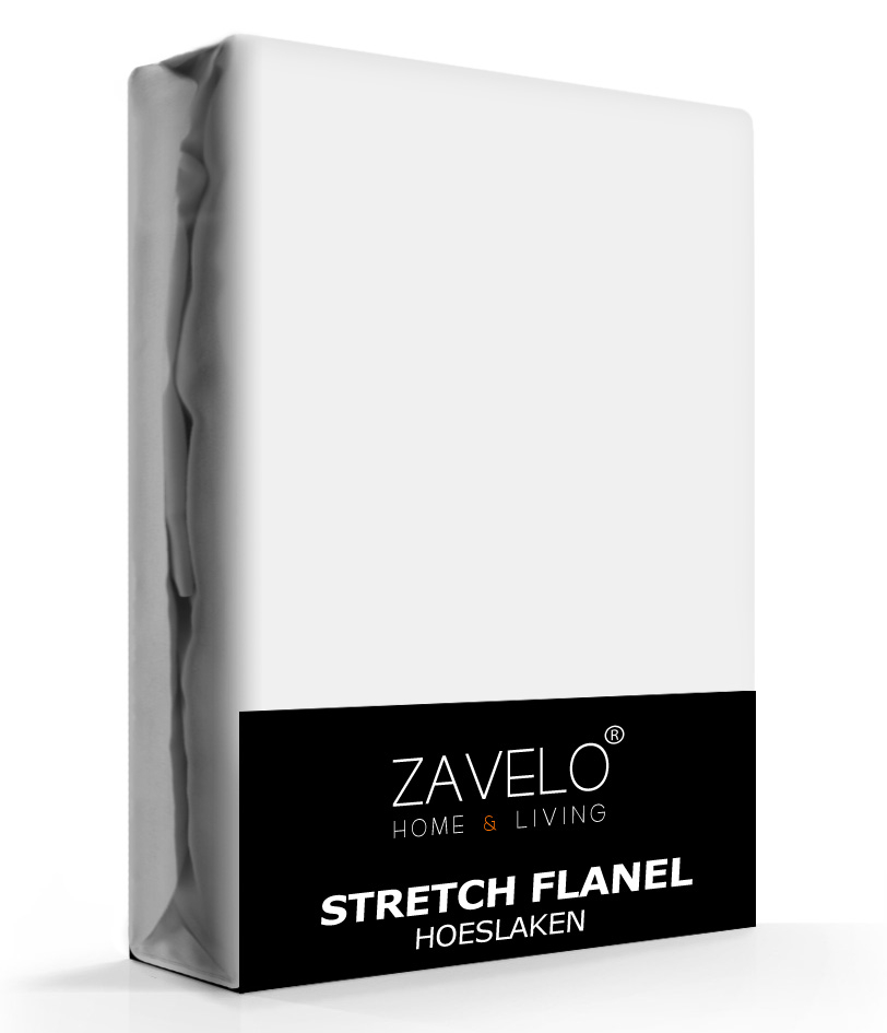 Zavelo Stretch Flanel Hoeslaken Lichtgrijs-1-persoons (80x200 cm)