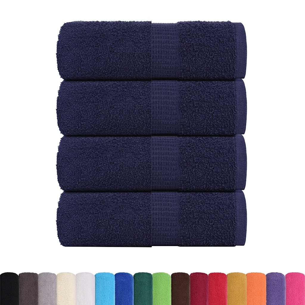 vidaXL Zeepdoekjes 4 st 30x30 cm 360 g/m² 100% katoen marineblauw