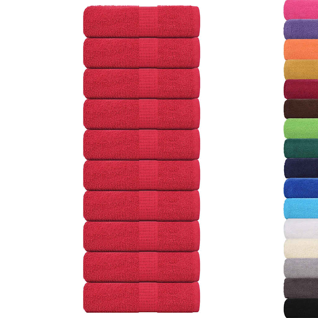 vidaXL Gastendoekjes 10 st 30x50 cm 360 g/m² 100% katoen rood