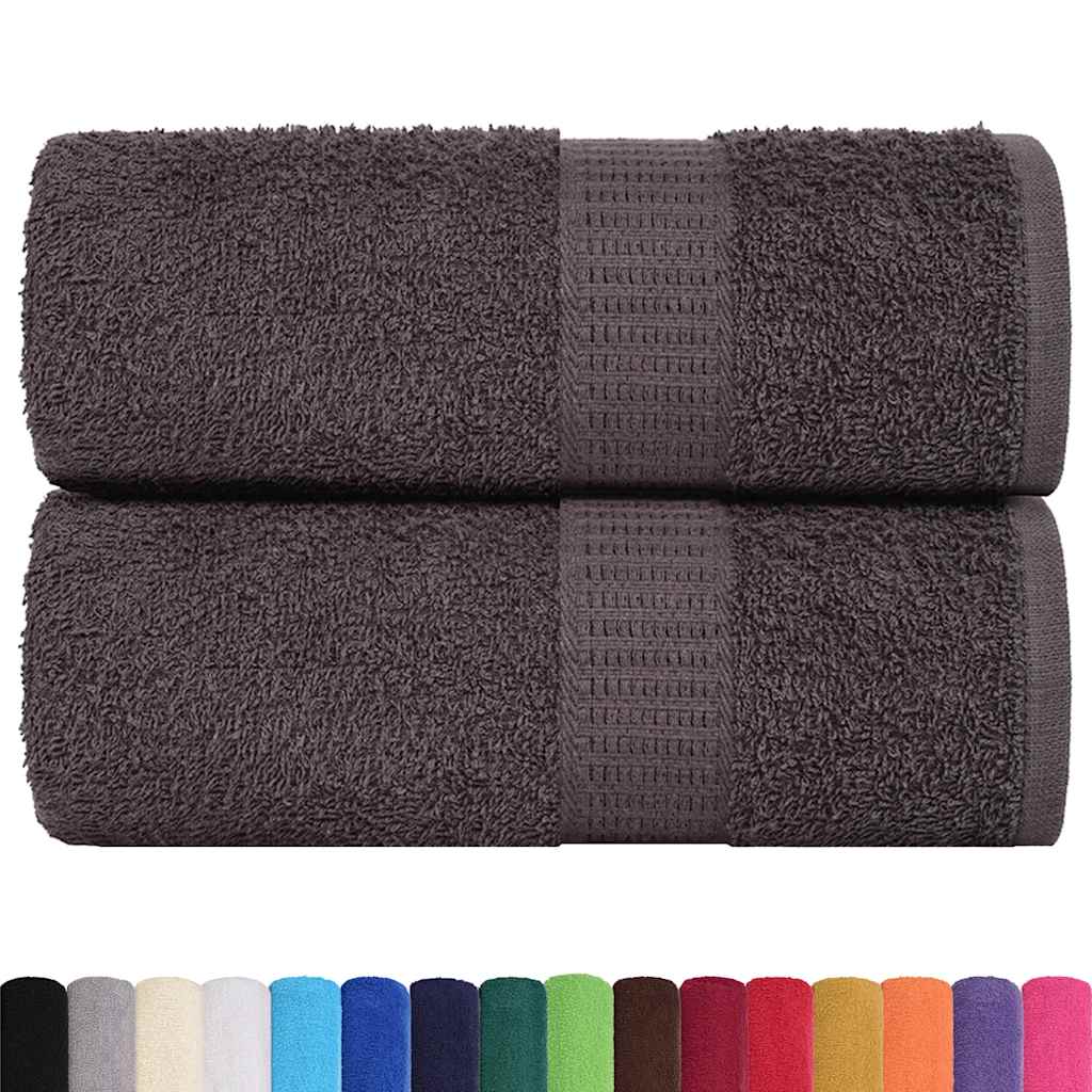 vidaXL Washandjes 2 st 15x21 cm 360 g/m² 100% katoen antracietkleurig