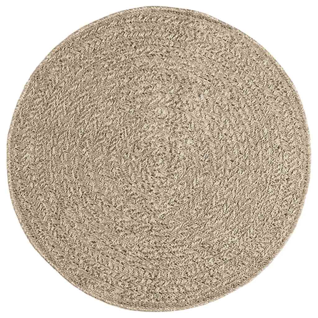 vidaXL Vloerkleed ZIZUR beige binnen en buiten Ø 90 cm jute look