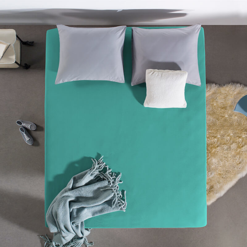 Home Care Dubbel Jersey Hoeslaken - Turquoise - 140x200 cm - Keuze Uit Meerdere Kleuren -  - 