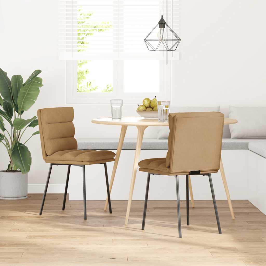 vidaXL Eetkamerstoelen 2 st fluweel bruin