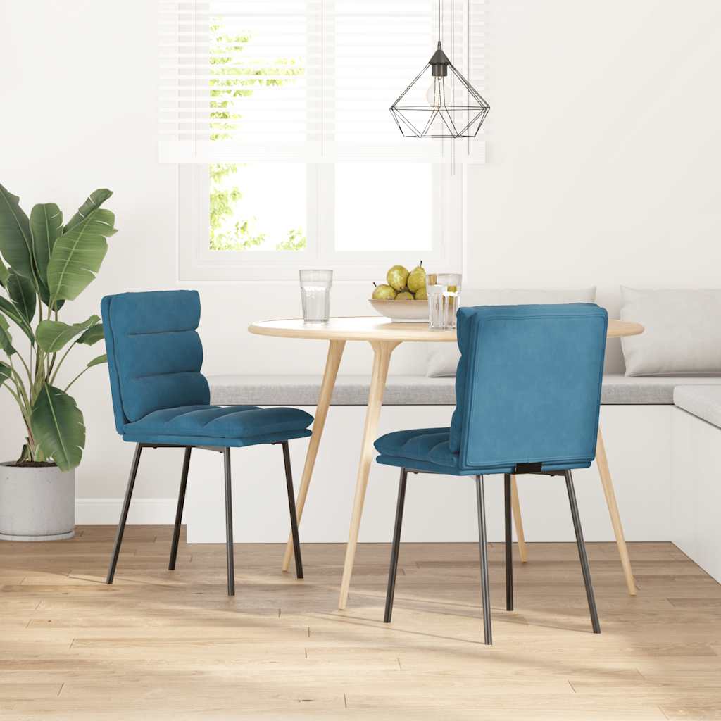 vidaXL Eetkamerstoelen 2 st fluweel blauw