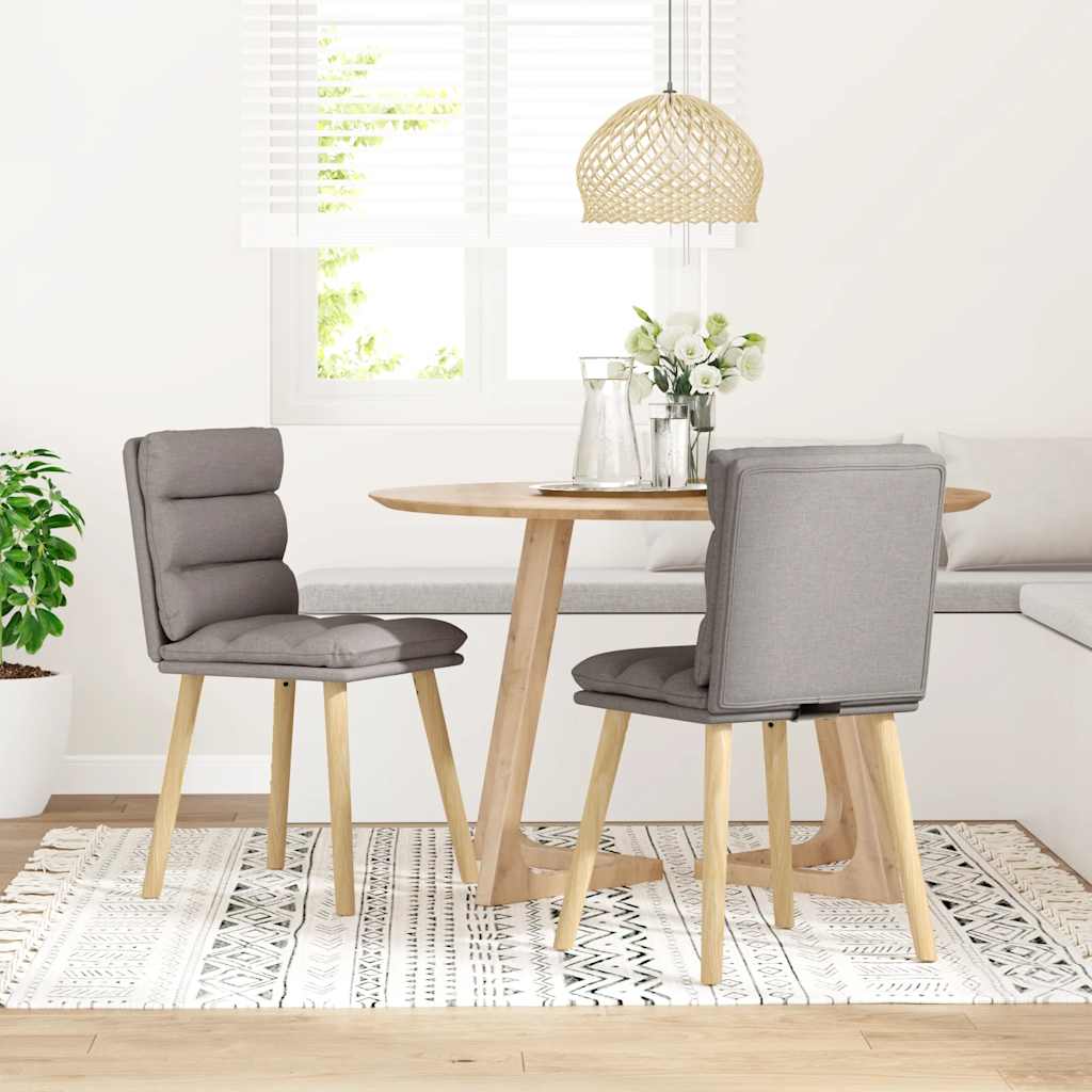 vidaXL Eetkamerstoelen draaibaar 2 st stof taupe