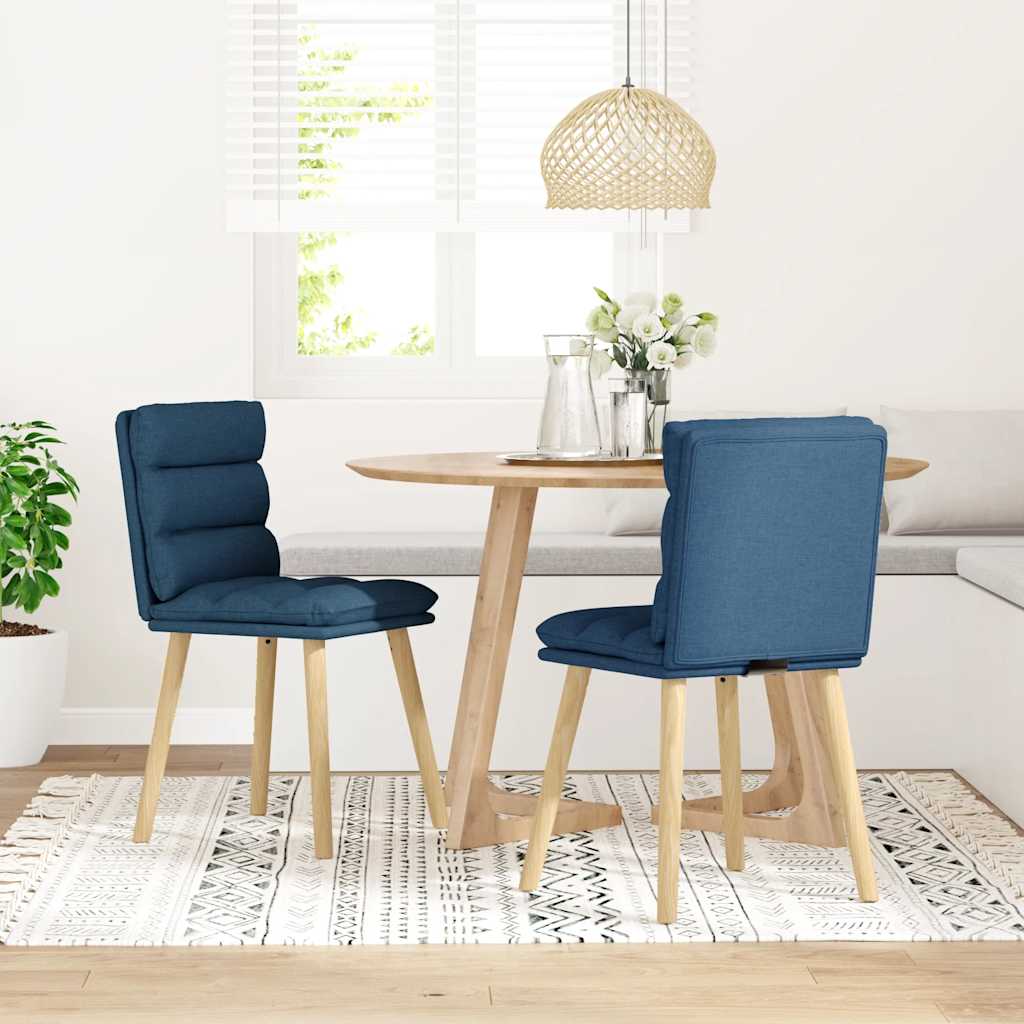 vidaXL Eetkamerstoelen 2 st stof blauw