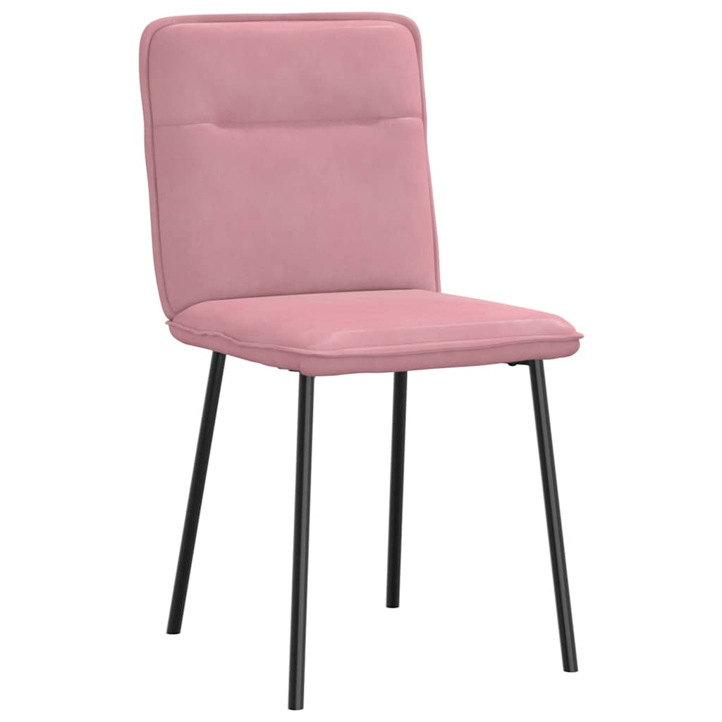 vidaXL Eetkamerstoelen 4 st fluweel roze