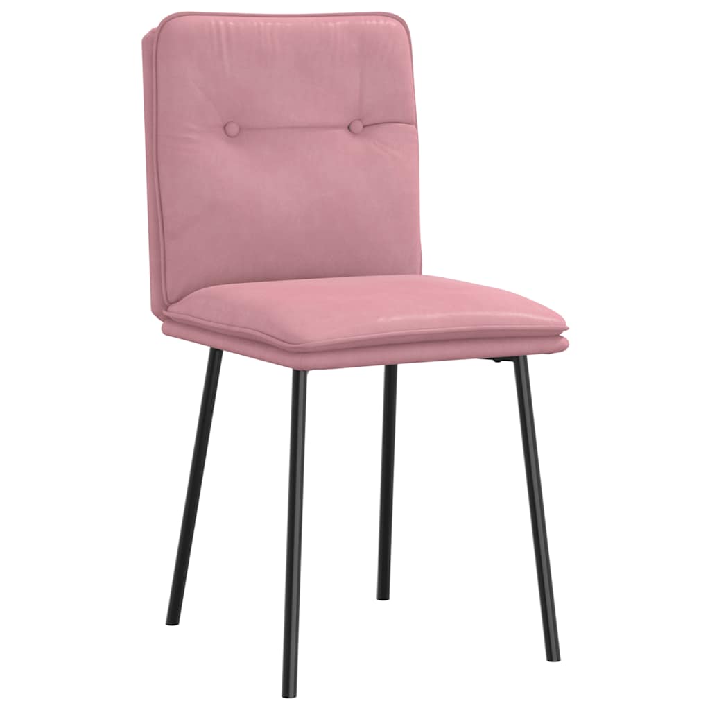 vidaXL Eetkamerstoelen 4 st fluweel roze