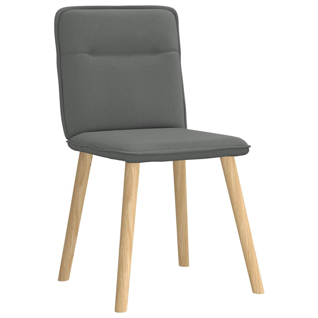 vidaXL Eetkamerstoelen 4 st stof donkergrijs