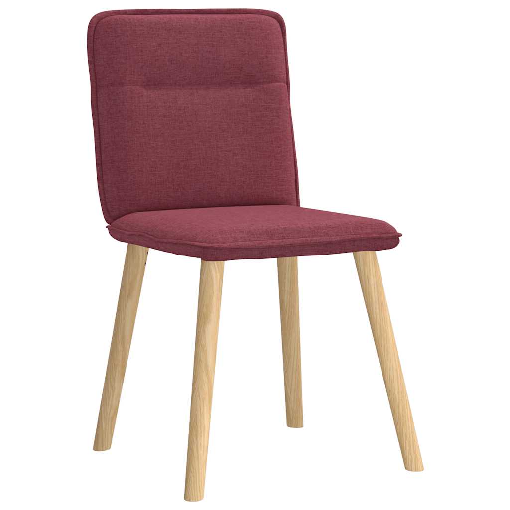 vidaXL Eetkamerstoelen 4 st stof wijnrood