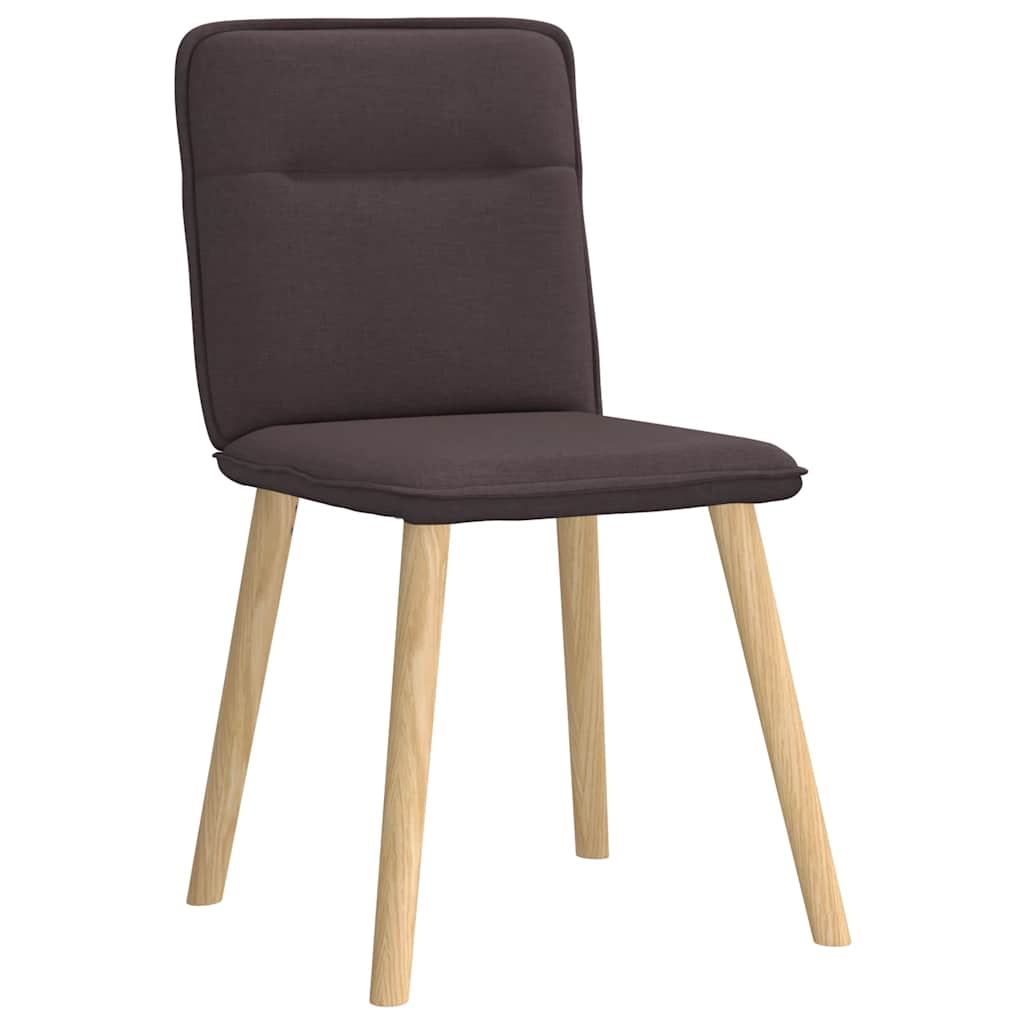 vidaXL Eetkamerstoelen 4 st stof donkerbruin