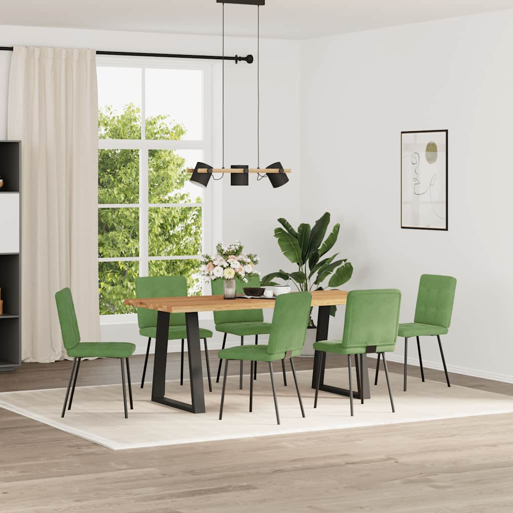 vidaXL Eetkamerstoelen 6 st fluweel lichtgroen