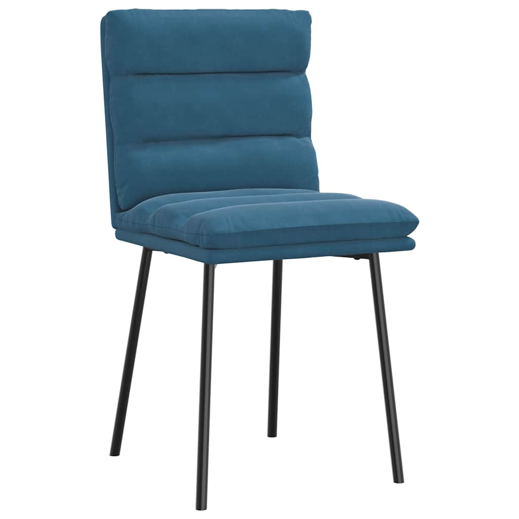 vidaXL Eetkamerstoelen 4 st fluweel blauw