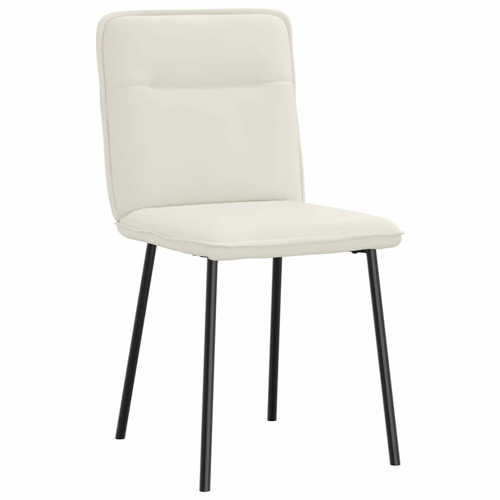 vidaXL Eetkamerstoelen 6 st fluweel crèmekleurig