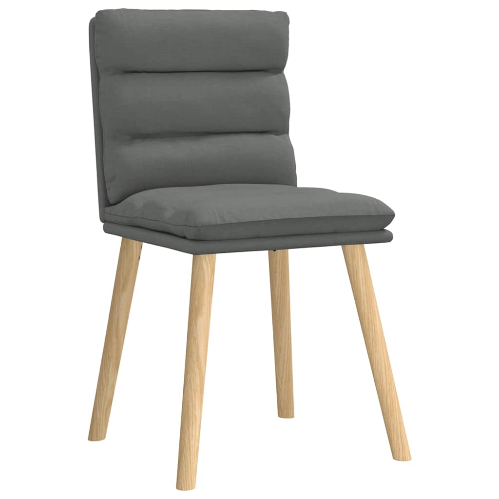 vidaXL Eetkamerstoelen 4 st stof donkergrijs