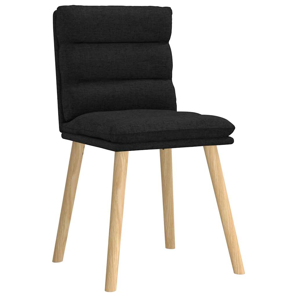 vidaXL Eetkamerstoelen 4 st stof zwart