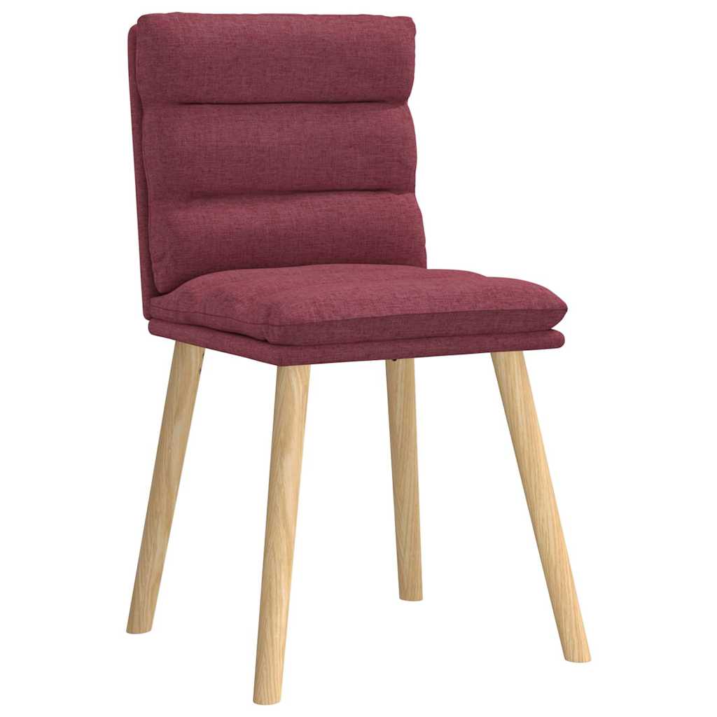 vidaXL Eetkamerstoelen 4 st stof wijnrood