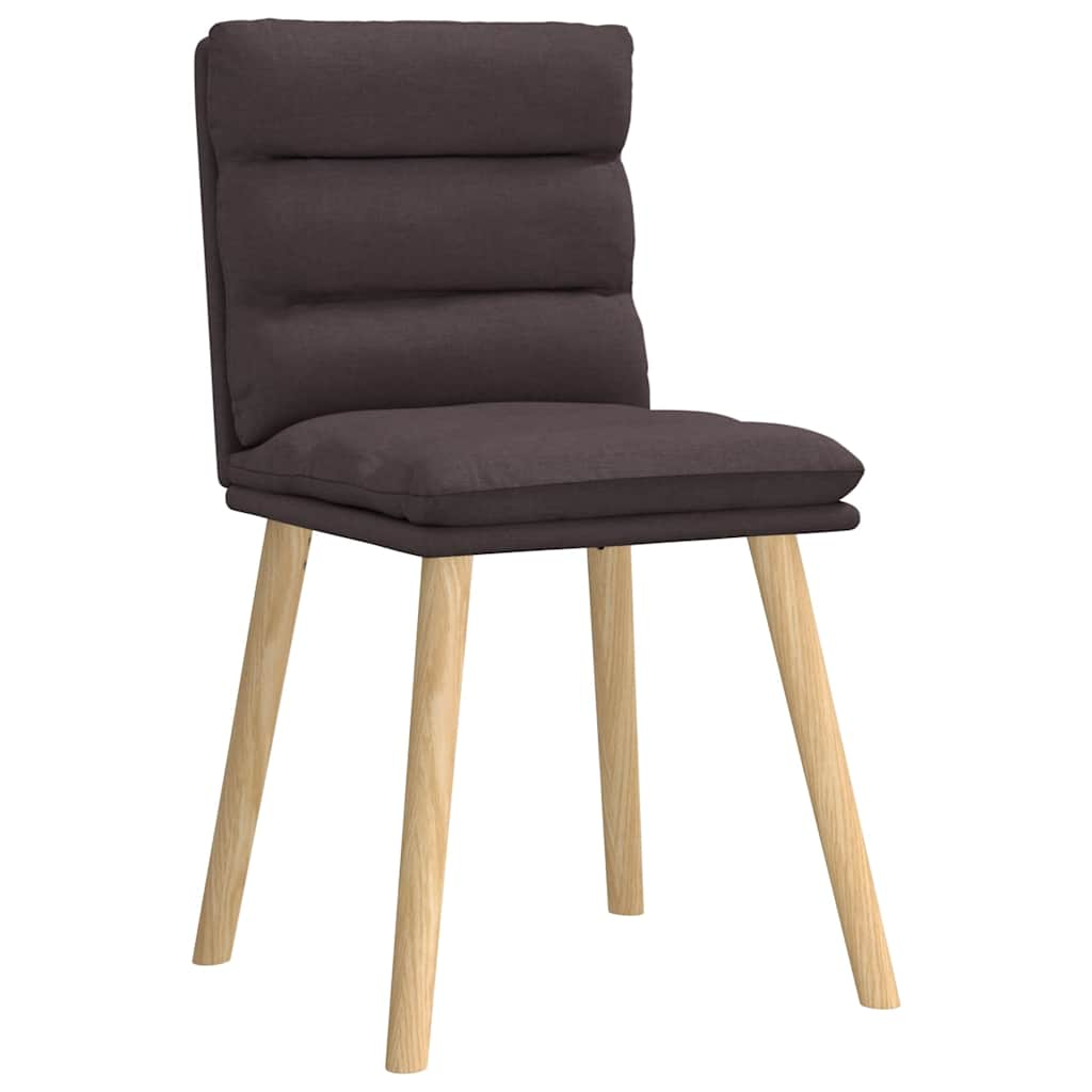 vidaXL Eetkamerstoelen 4 st stof donkerbruin