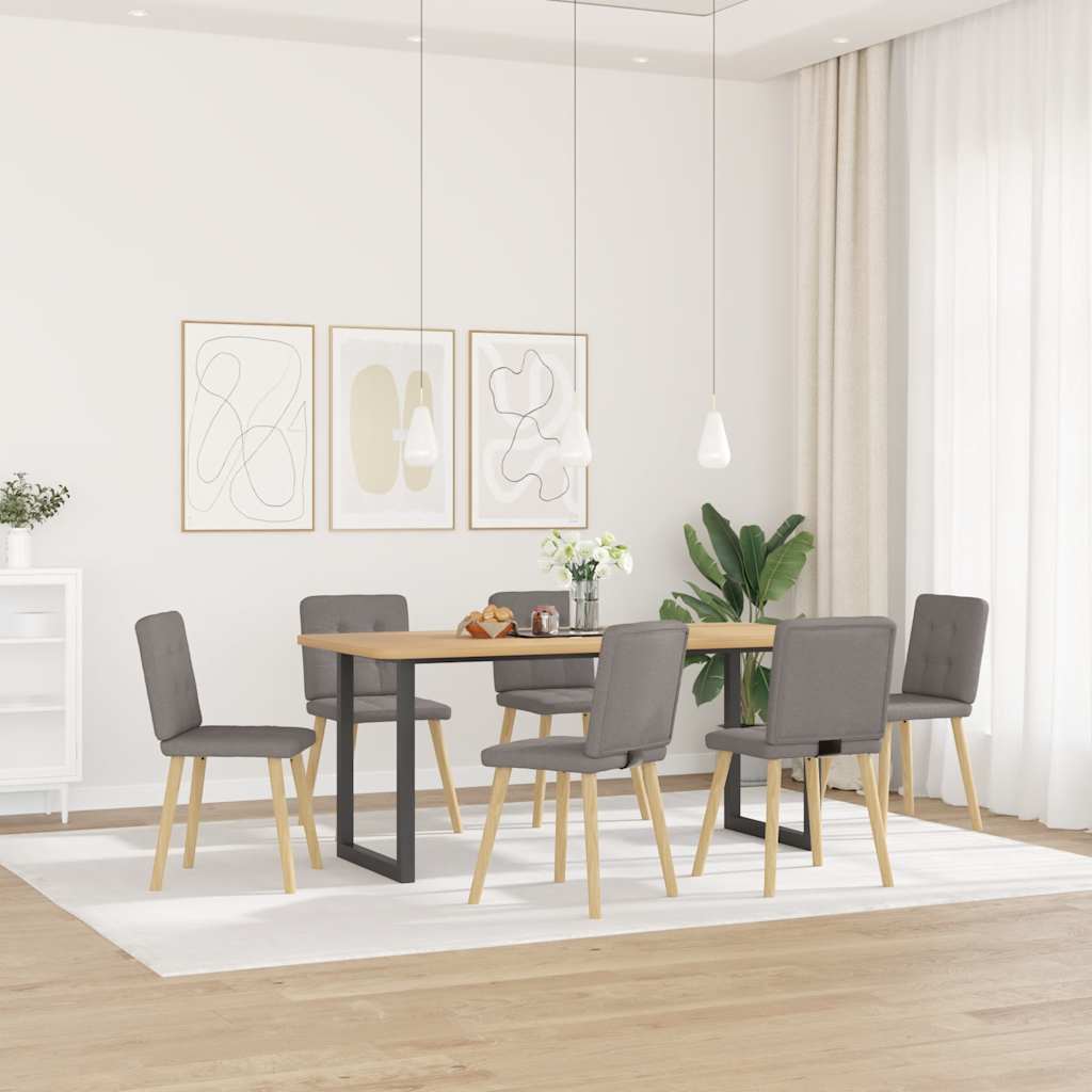 vidaXL Eetkamerstoelen 6 st stof taupe