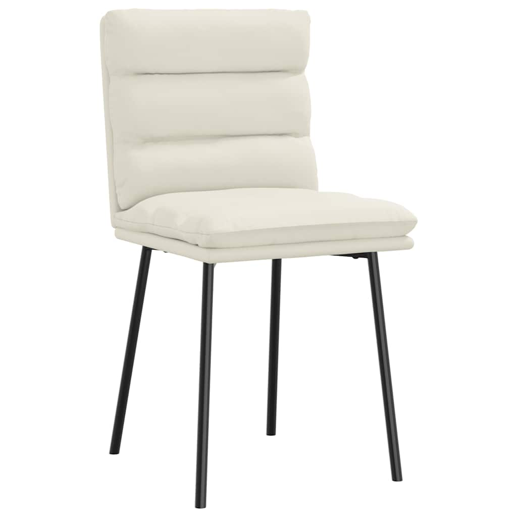 vidaXL Eetkamerstoelen 6 st fluweel crèmekleurig