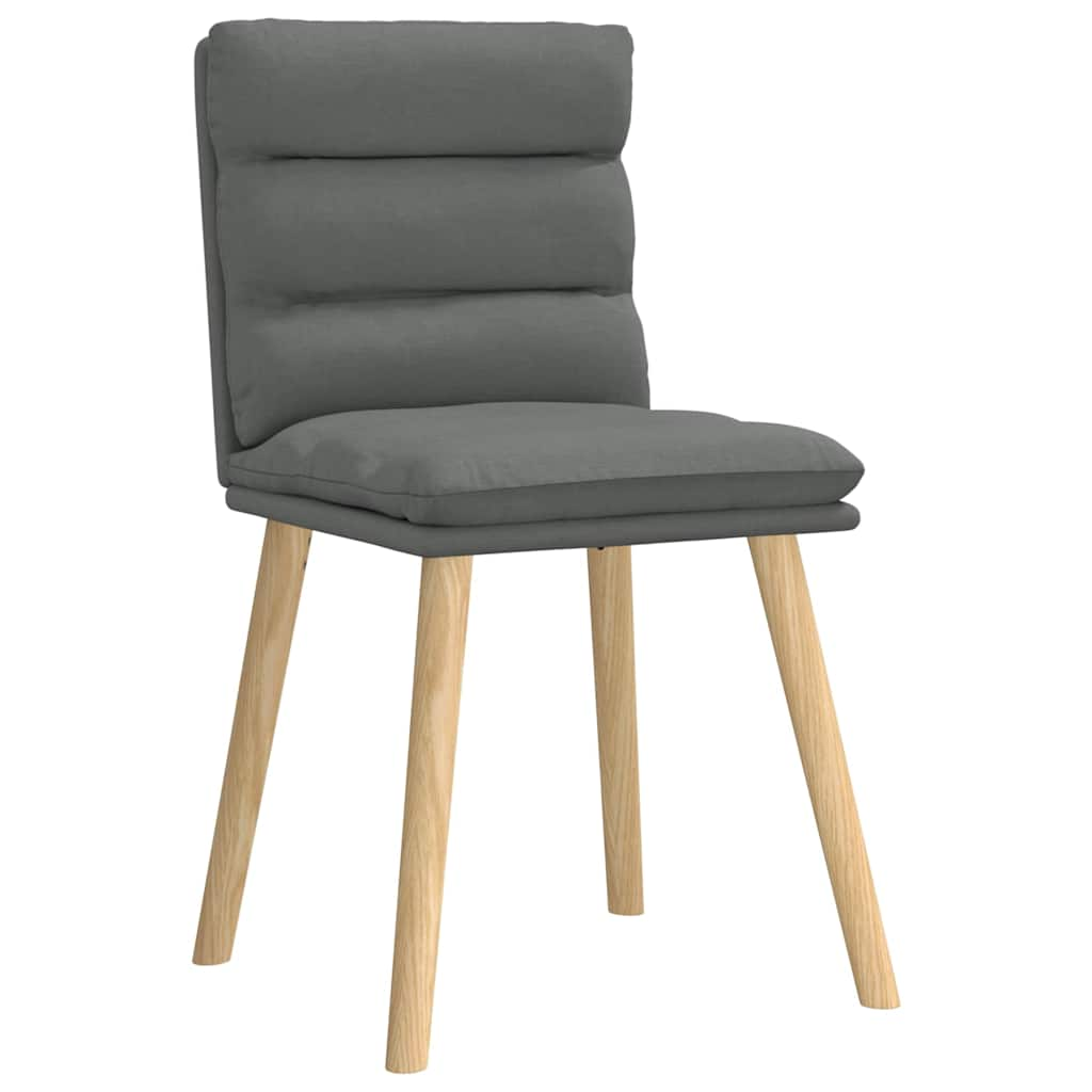 vidaXL Eetkamerstoelen 6 st stof donkergrijs