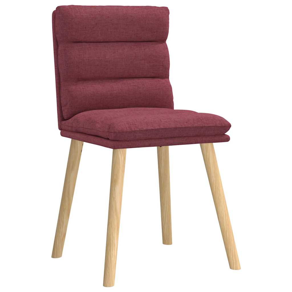 vidaXL Eetkamerstoelen 6 st stof wijnrood