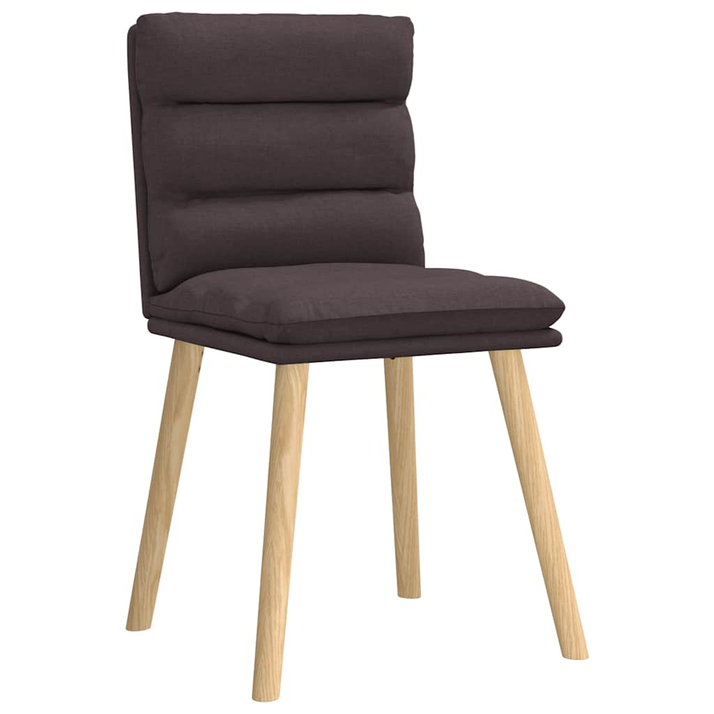 vidaXL Eetkamerstoelen 6 st stof donkerbruin