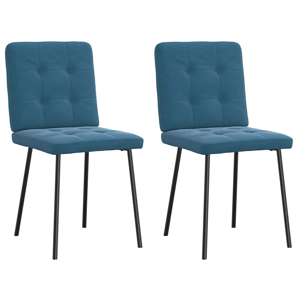 VidaXL Eetkamerstoelen 2 st fluweel blauw