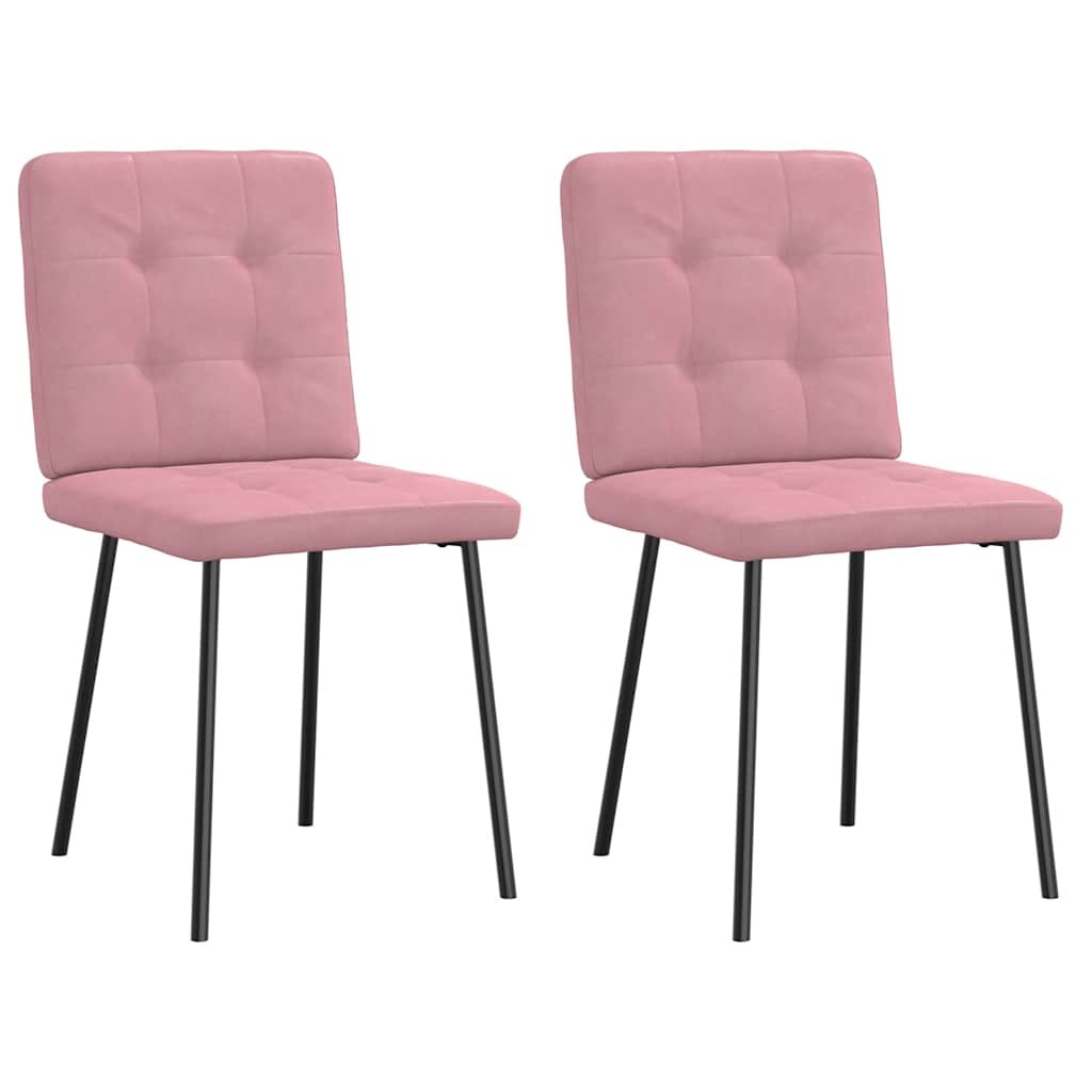 VidaXL Eetkamerstoelen 2 st fluweel roze