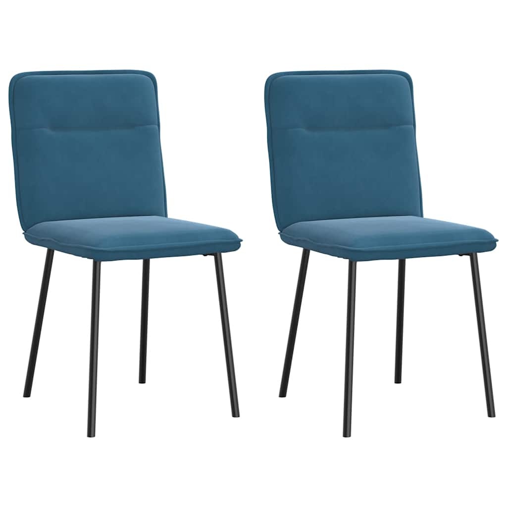 VidaXL Eetkamerstoelen 2 st fluweel blauw