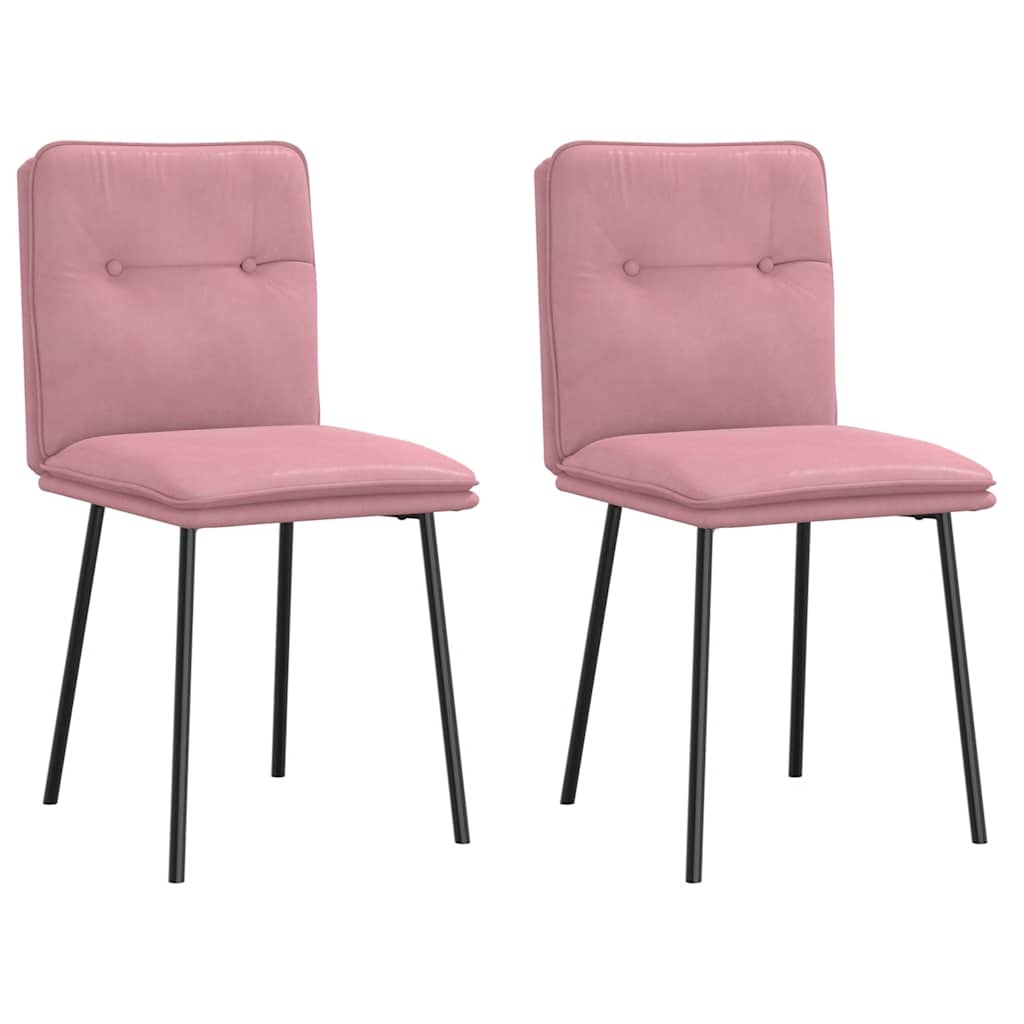 VidaXL Eetkamerstoelen 2 st fluweel roze