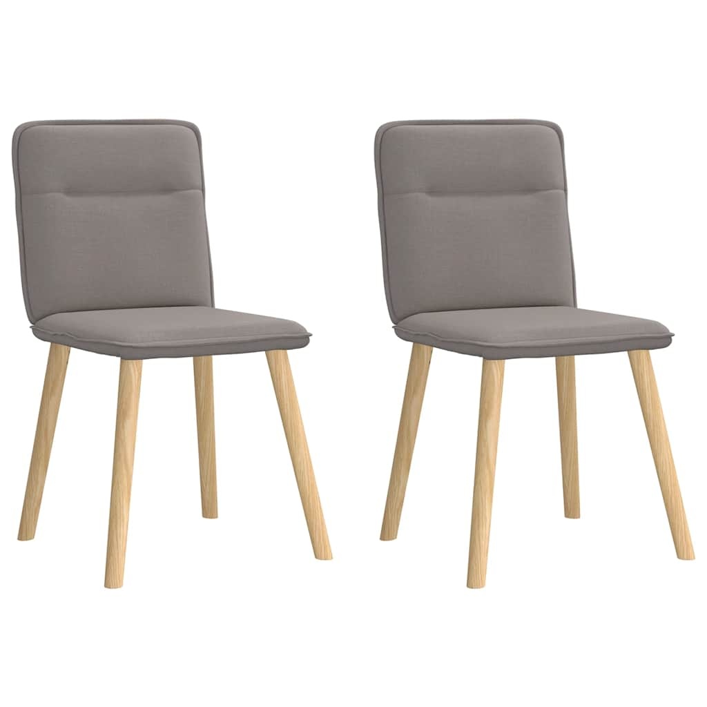 VidaXL Eetkamerstoelen draaibaar 2 st stof taupe