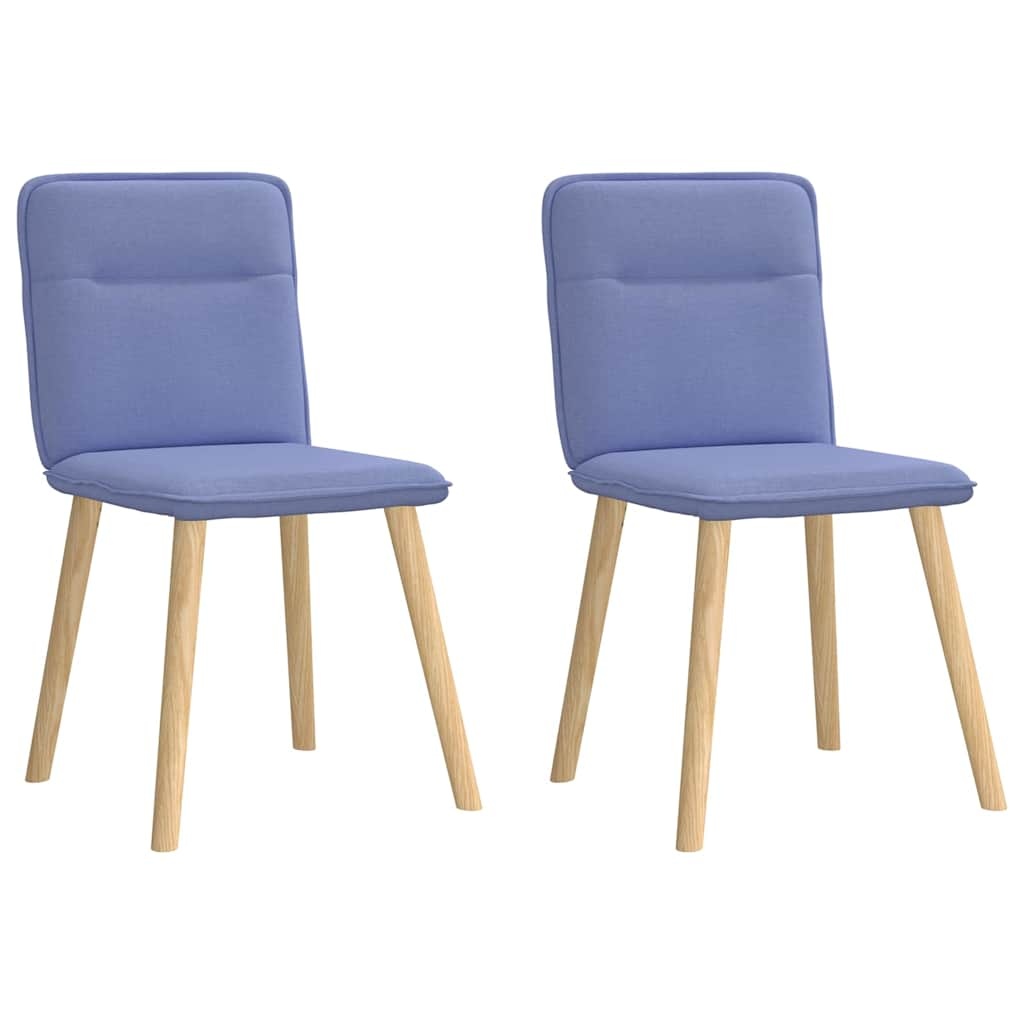 VidaXL Eetkamerstoelen 2 st stof jeansblauw