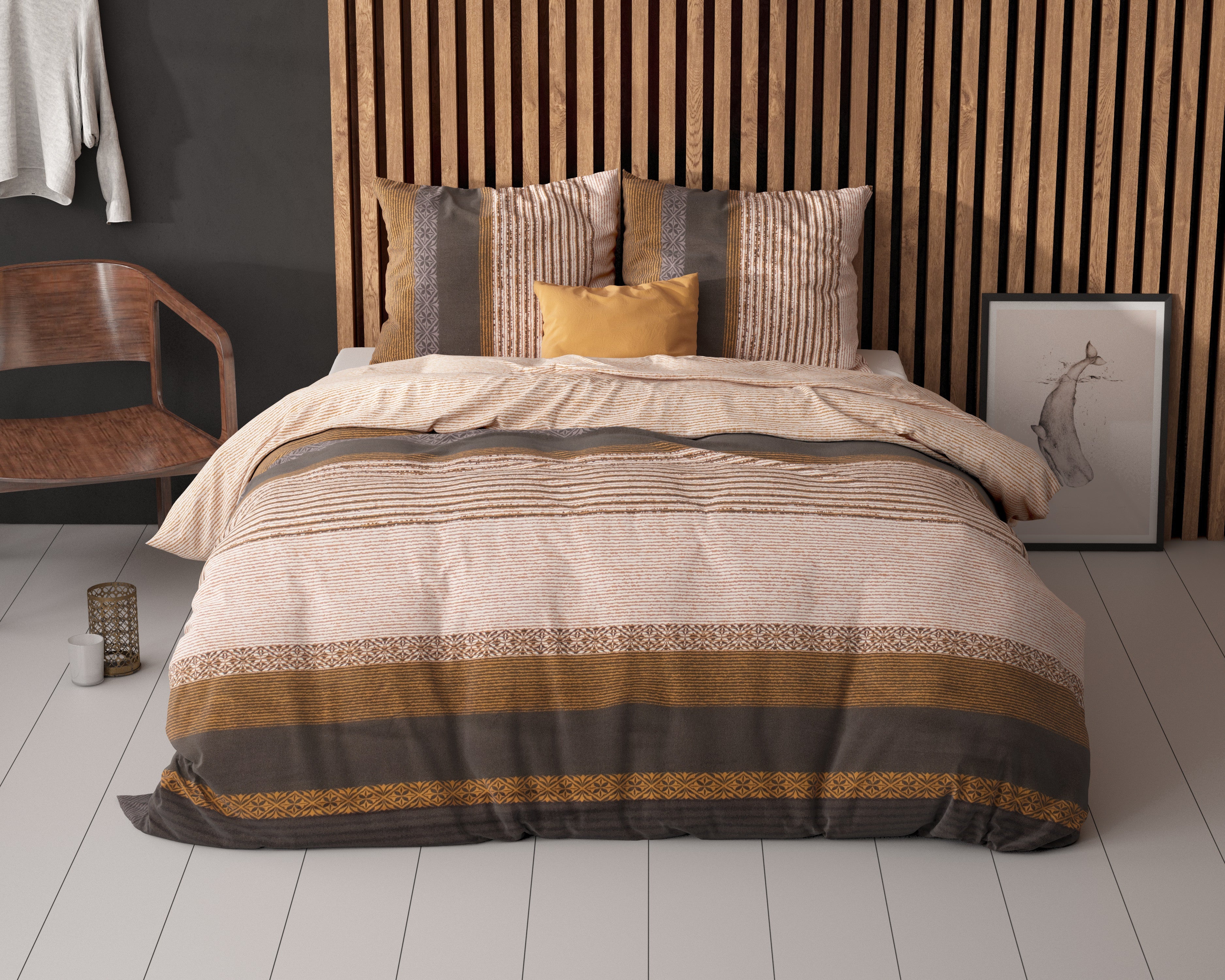 RoyalTextile - Marina Dekbedovertrek Katoen - Taupe - 240 x 220