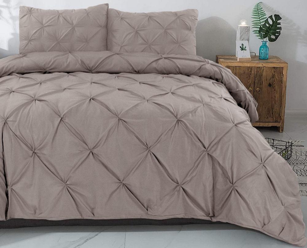 RoyalTextile - Salvador Dekbedovertrek - 100% Katoen - Taupe - 140 x 220