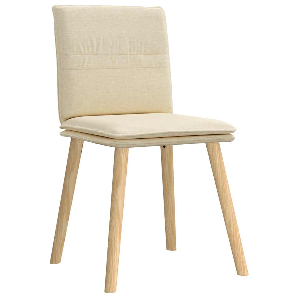 vidaXL Eetkamerstoelen 4 st stof crèmekleurig