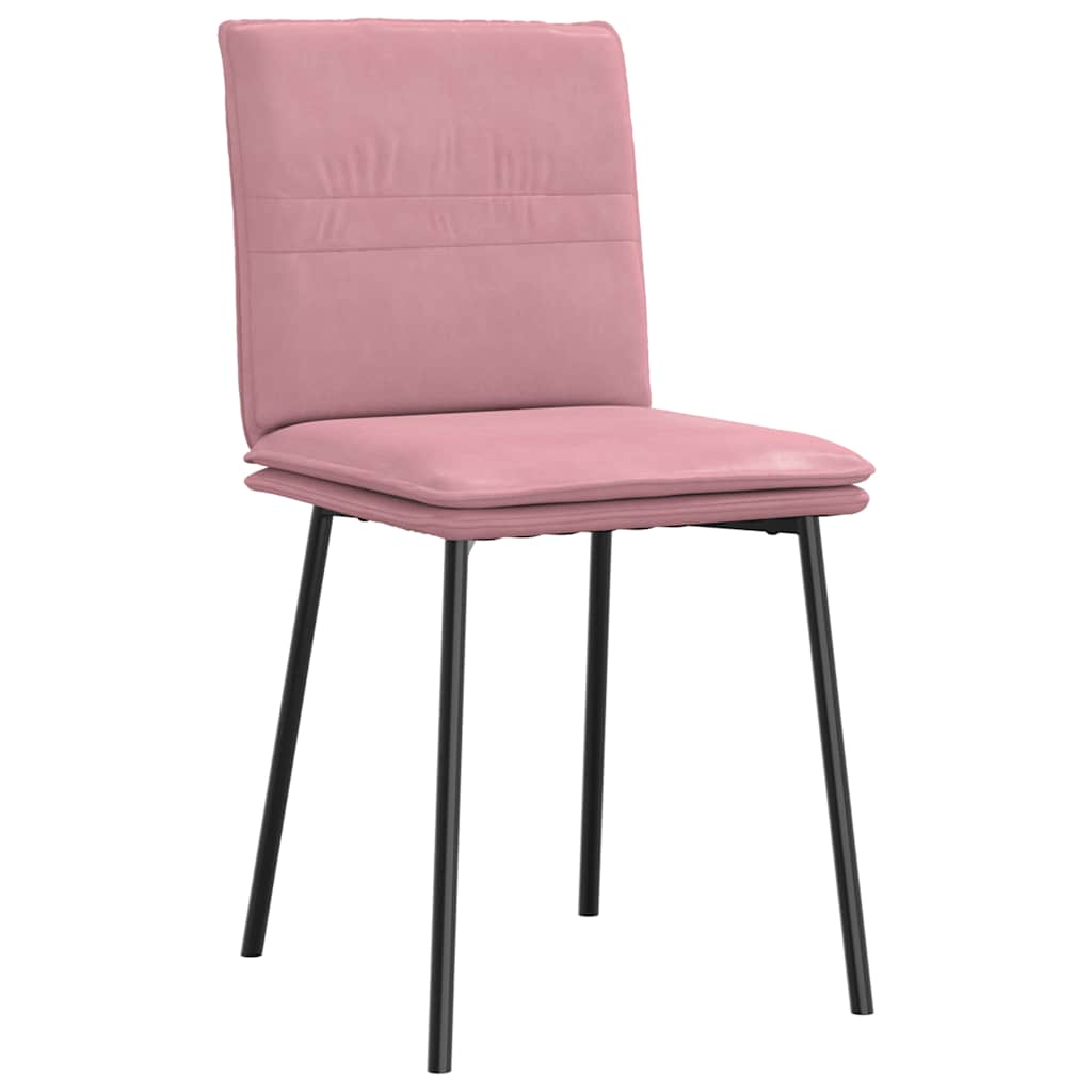 vidaXL Eetkamerstoelen 6 st fluweel roze