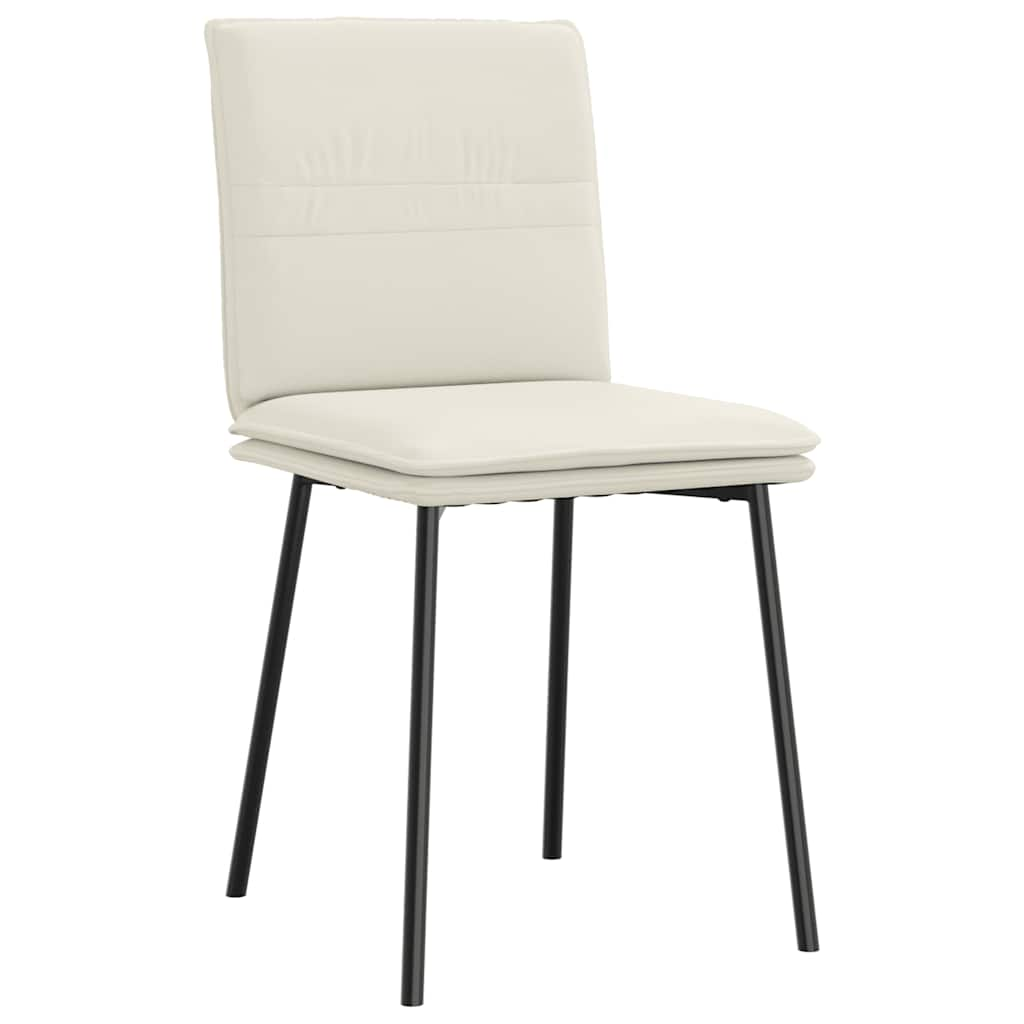 vidaXL Eetkamerstoelen 6 st fluweel crèmekleurig