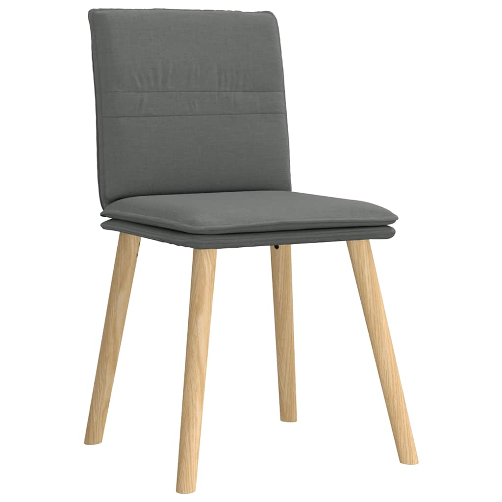 vidaXL Eetkamerstoelen 6 st stof donkergrijs